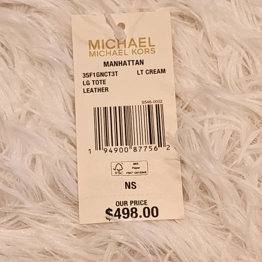 Michael Kors Women's Manhattan Smooth Leather Shoulder Tote Bag/Lt Cream/NWT/ - Picture 17 of 17